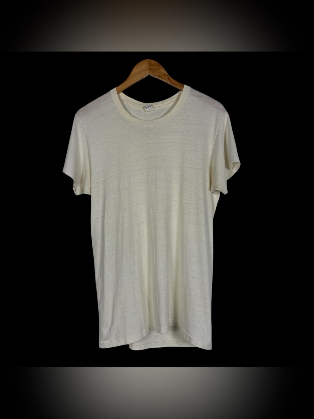 Hanes Vtg 70's 80's Shirt White Blank Tee Made USA Crewneck Single Stitch Thin